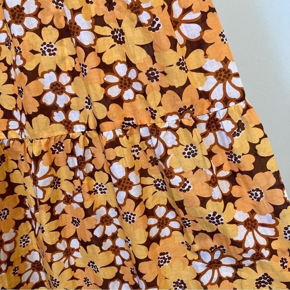 New Faithfull The Brand Mari Li Reni Floral Print Orange Maxi Dress Size L - Picture 9 of 13